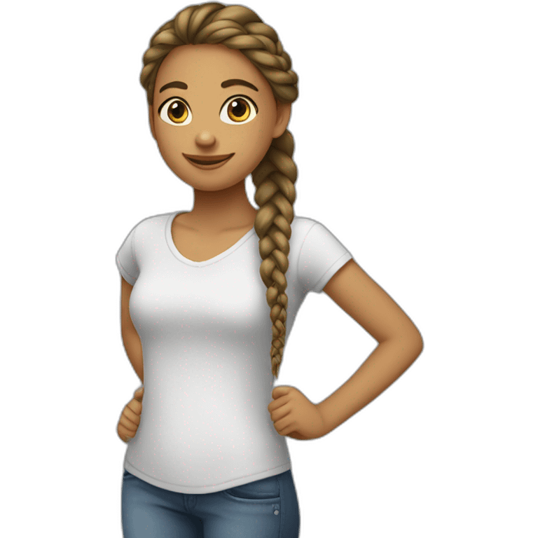 Fille avec tresse emoji