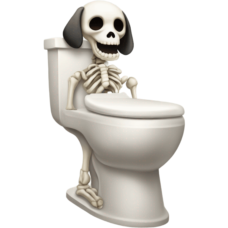 Dog skeleton toilet  emoji