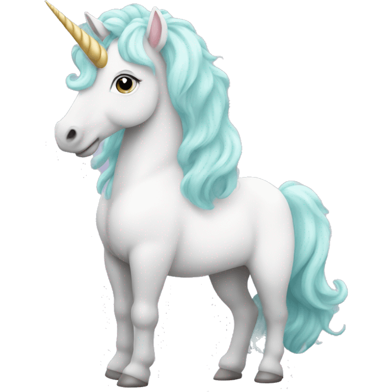 Fullbody White unicorn with pastel color mane  emoji