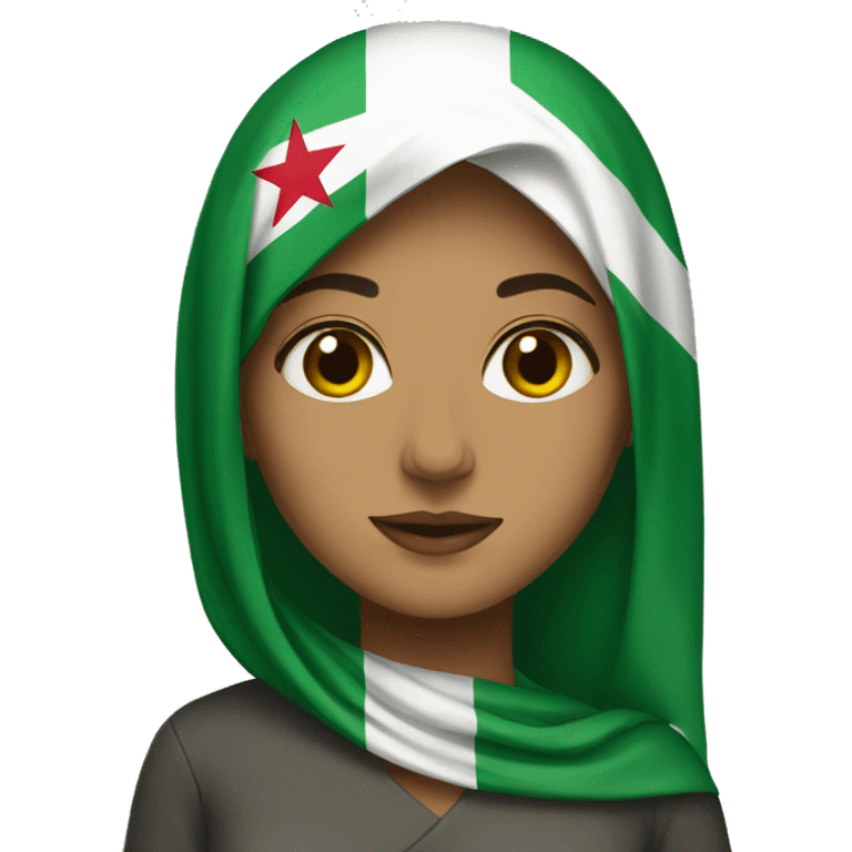 Women with Algerian flag  emoji