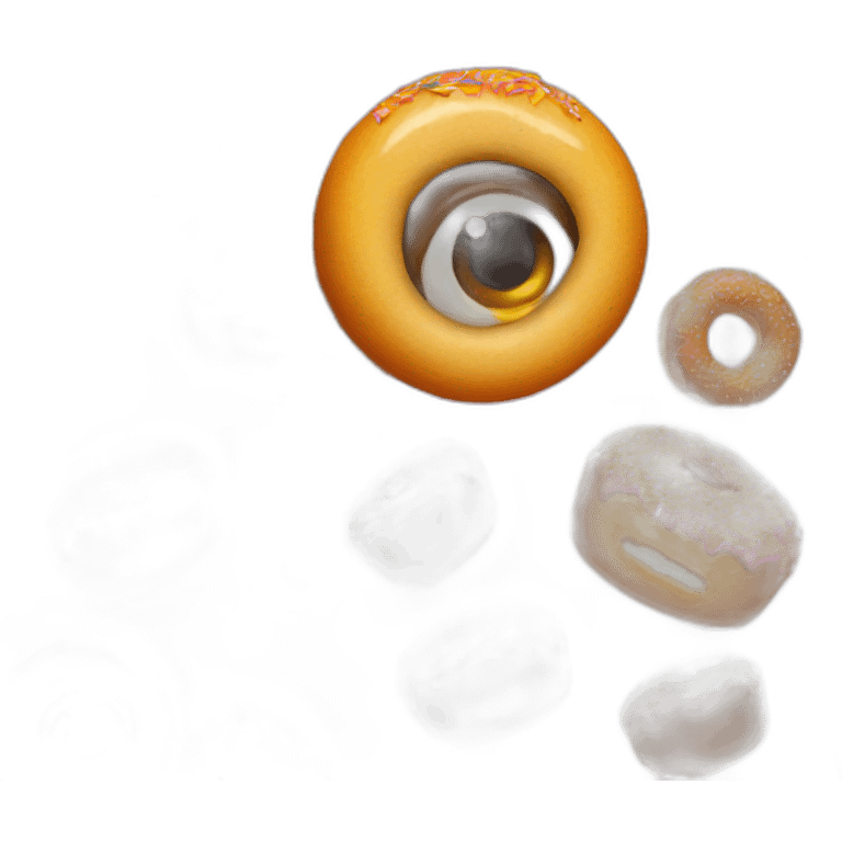 Eyes peeking through donut hole emoji