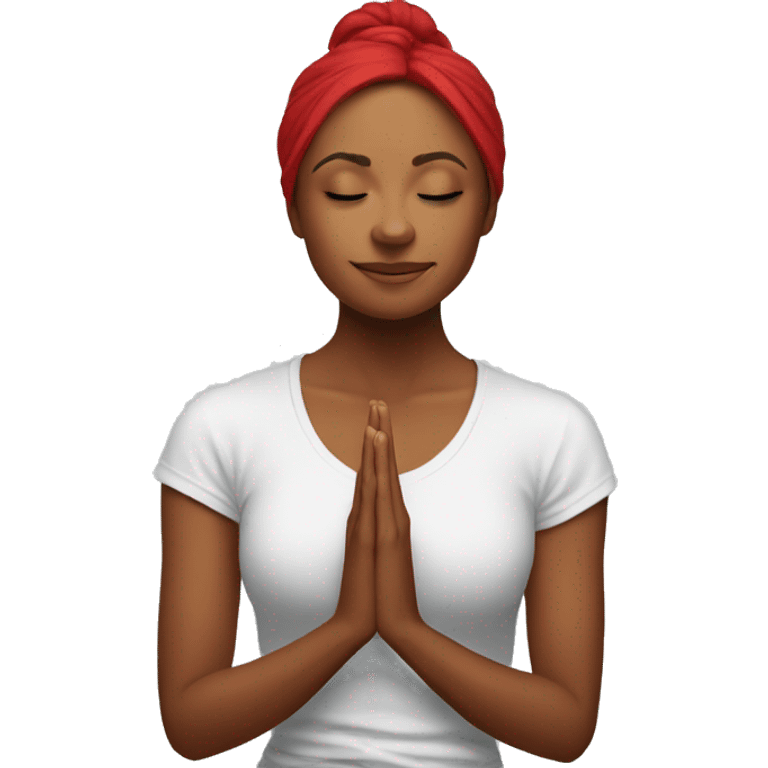 Trisha meditating red beautiful  emoji