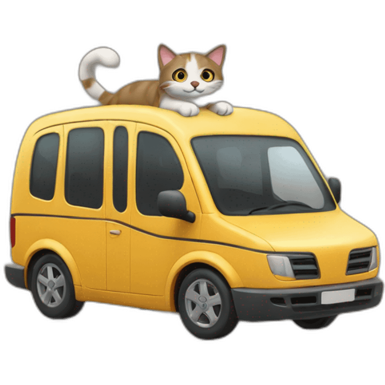 Gato conduciendo un autobús emoji