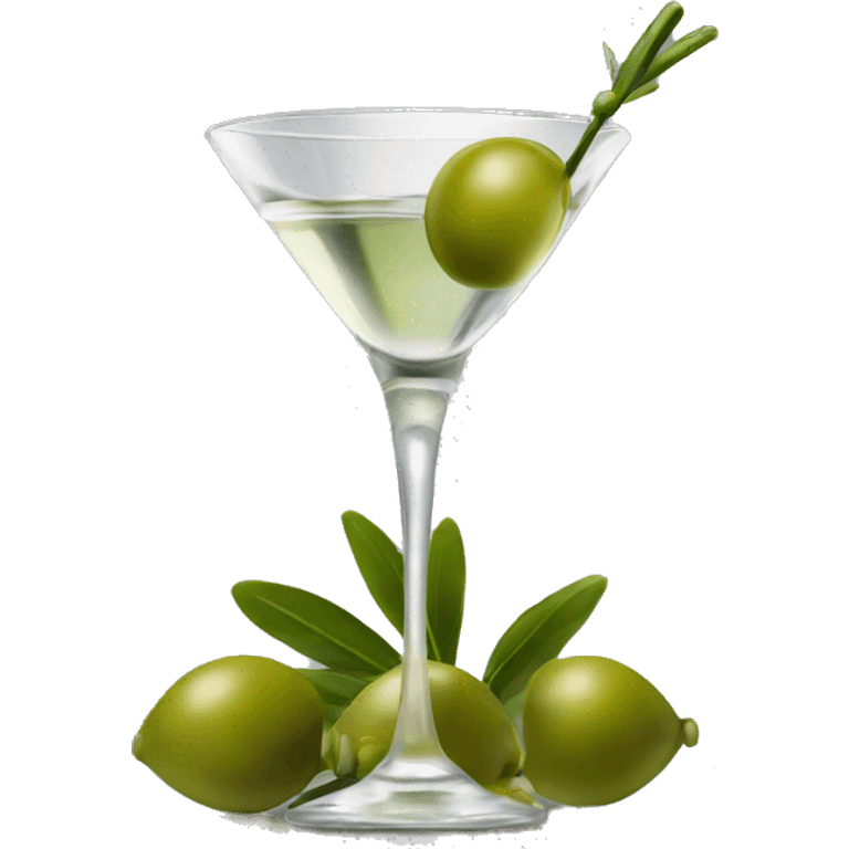 Martini with olive and now  emoji