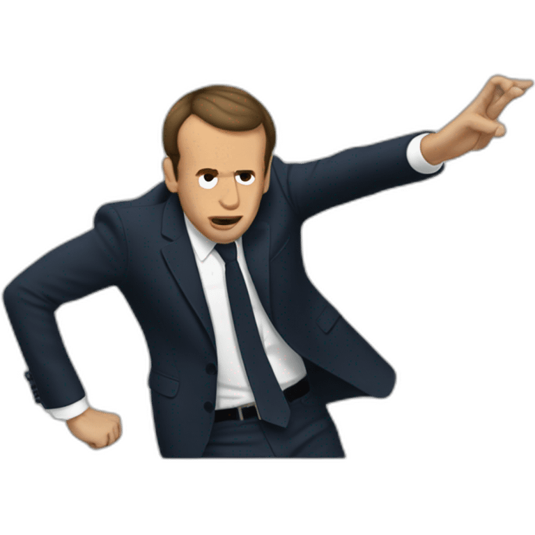 Macron qui Dab emoji