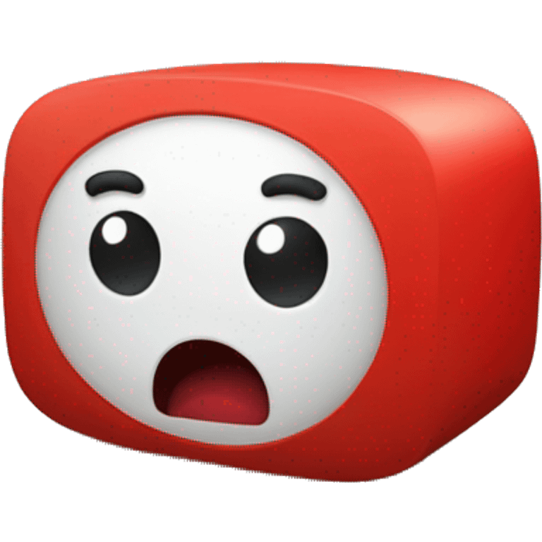 red rectangle with rounded edges emotion of surprise emoji