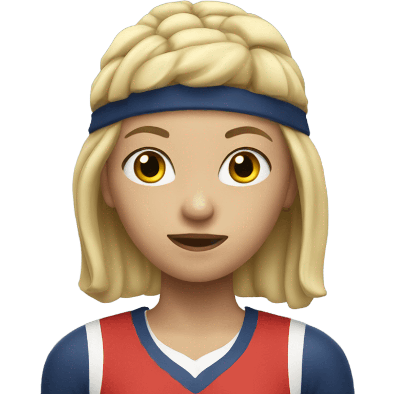 blonde girl doing sports emoji