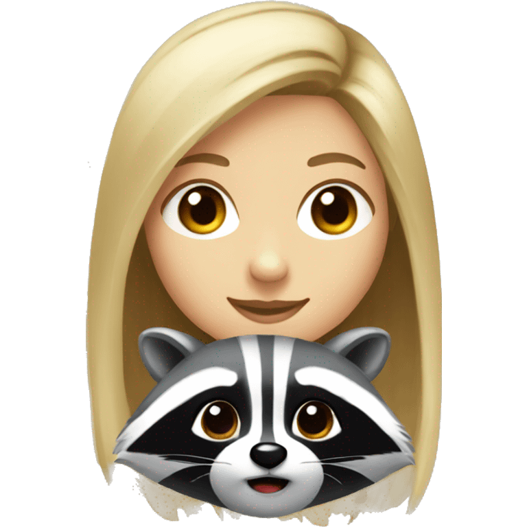 Raccoon with a blonde girl emoji