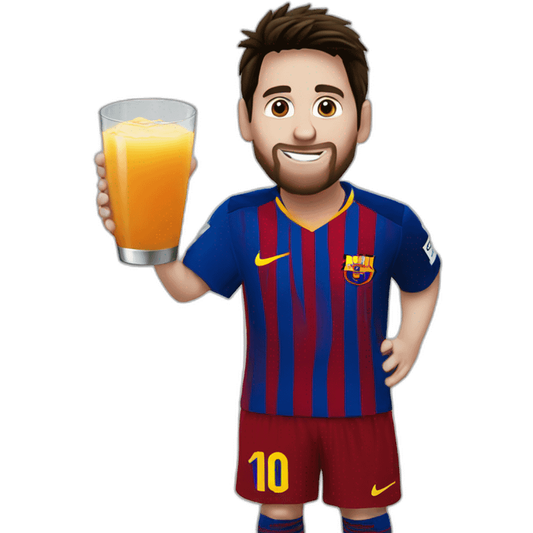 Messi tomando jugo emoji