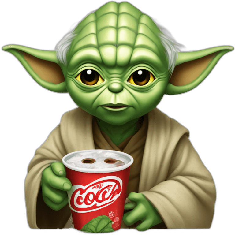 Yoda avec un coca emoji