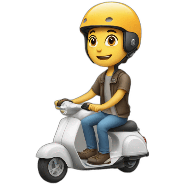 boy on a scooter with a helmet emoji