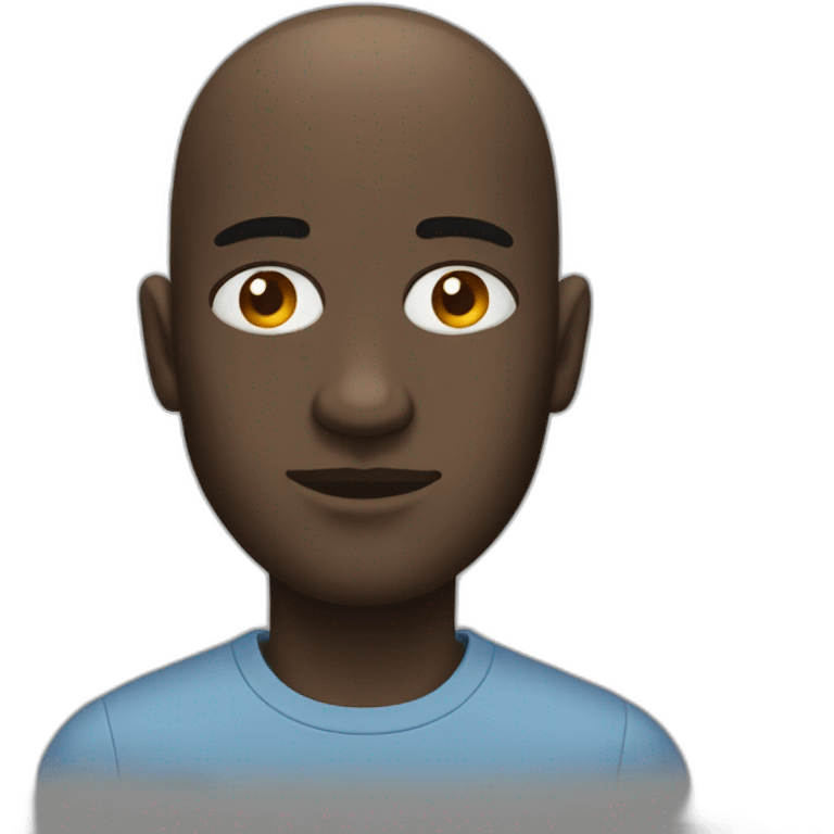 A black bald man with an eye on his forehead emoji