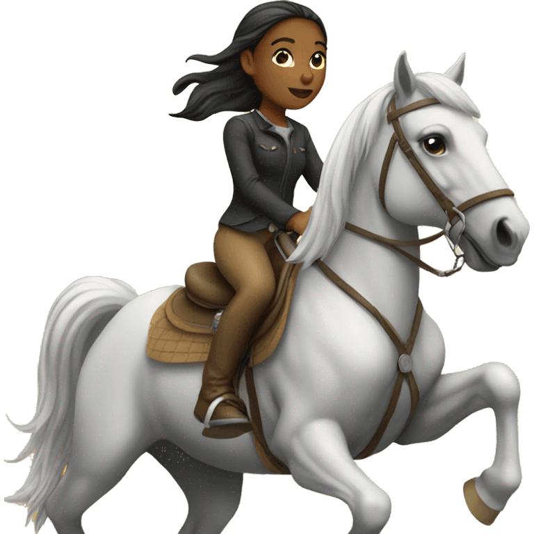 Girl riding horse emoji