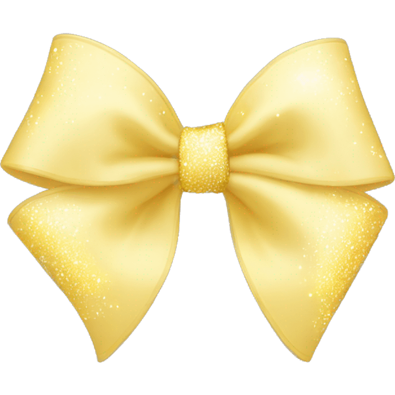 Pastel yellow bow with sparkles emoji