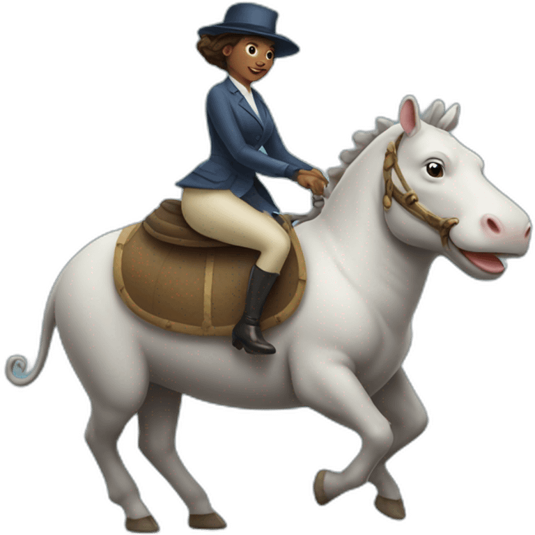 fair lady riding hippo emoji