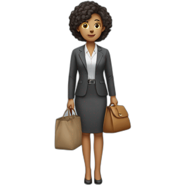 a office girl standing with a bag emoji