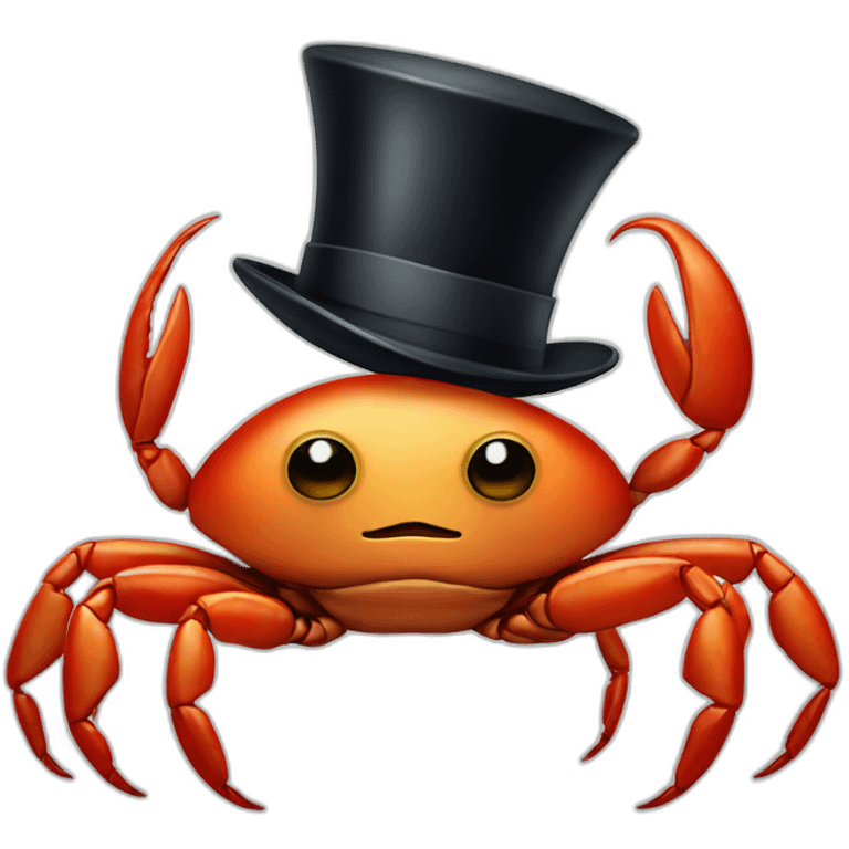 crab with a top hat and a monocle emoji