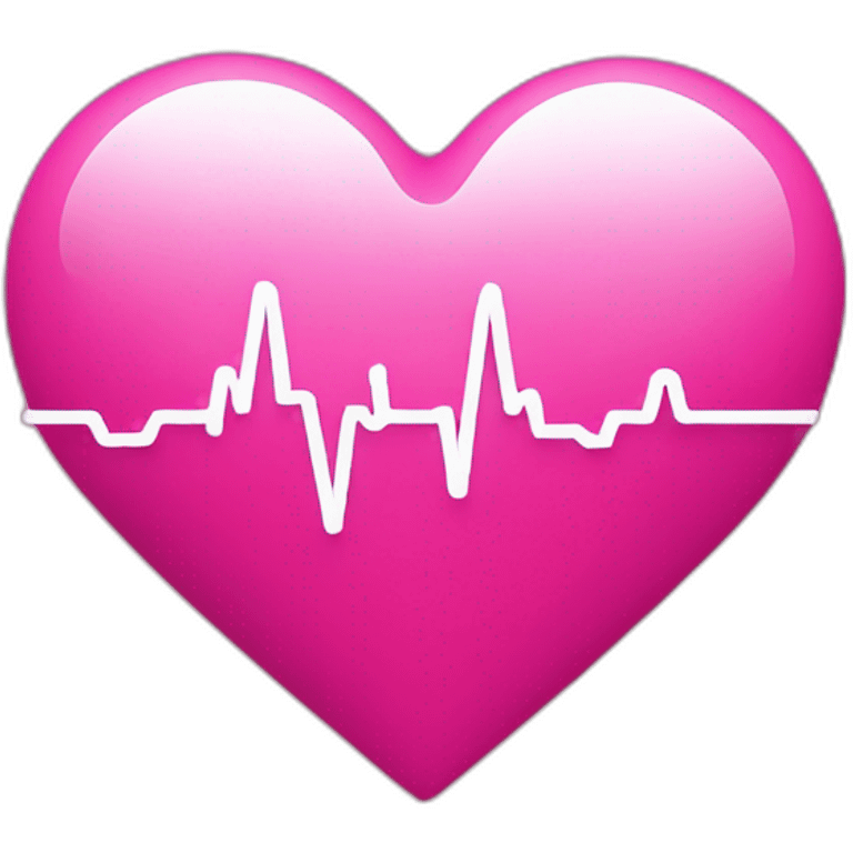 Pink heart with heartbeat monitor line through it emoji