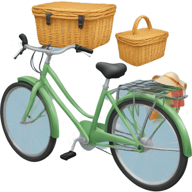 Two bicycles with picnic baskets   emoji