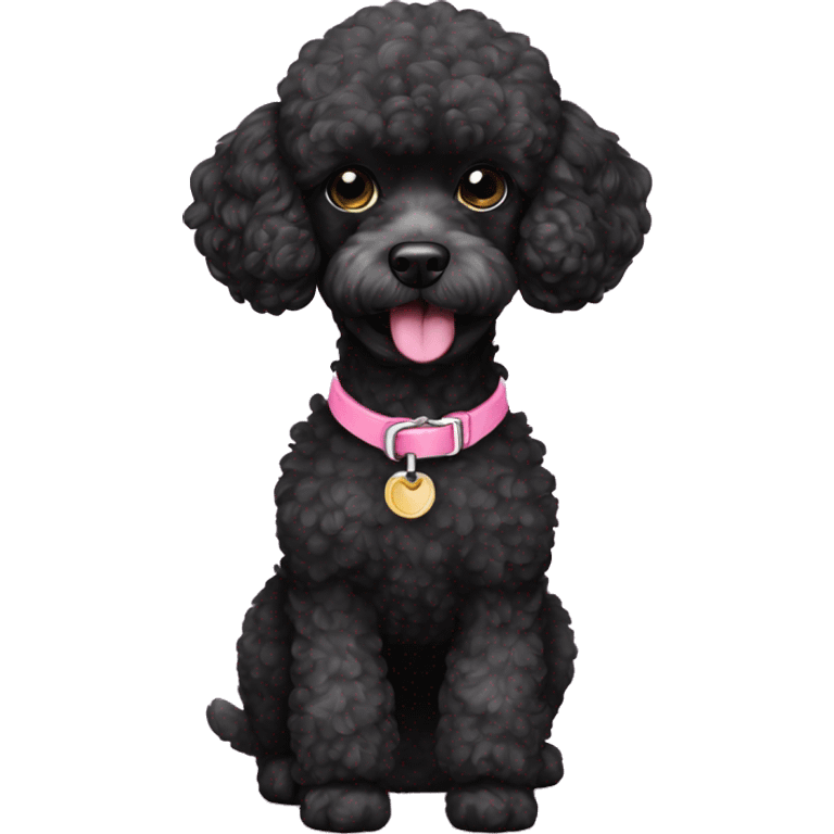 black toy poodle pink collar emoji