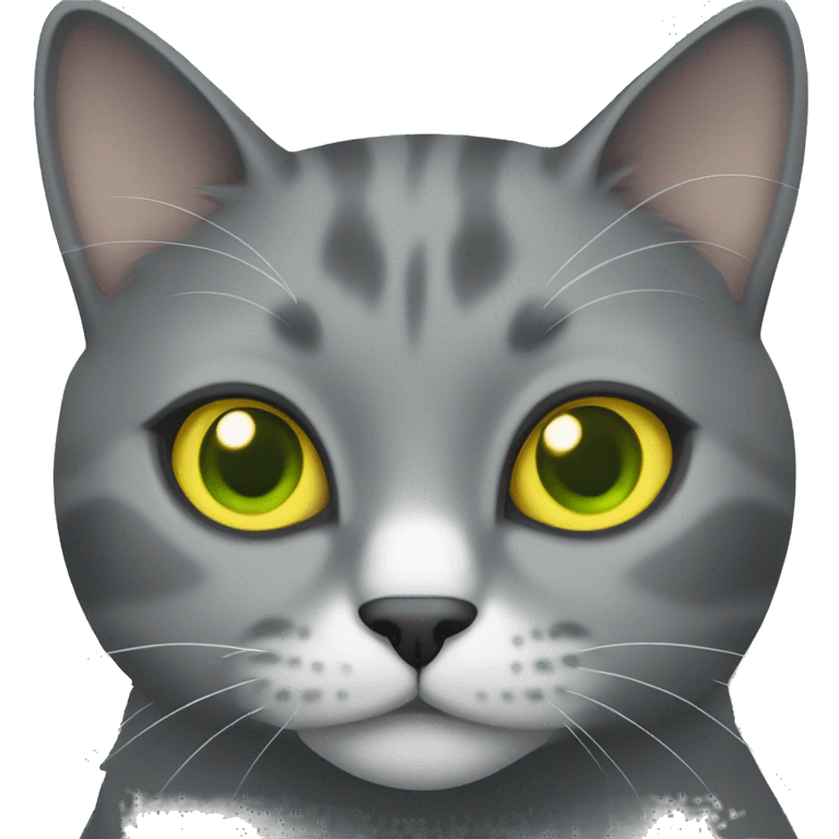 Gray Cat With Yellow-Green Eyes  emoji