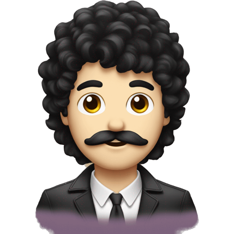 disco boy with black shaggy hair and moustache emoji