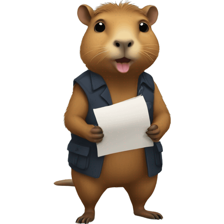 Capybara with a contract emoji