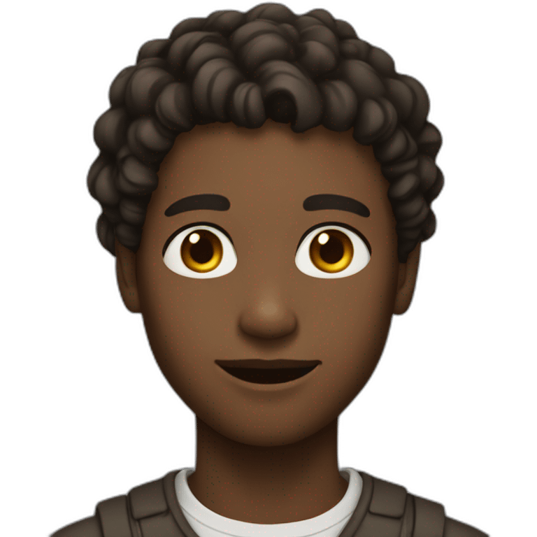 black,young man with a short wavy hair brown emoji