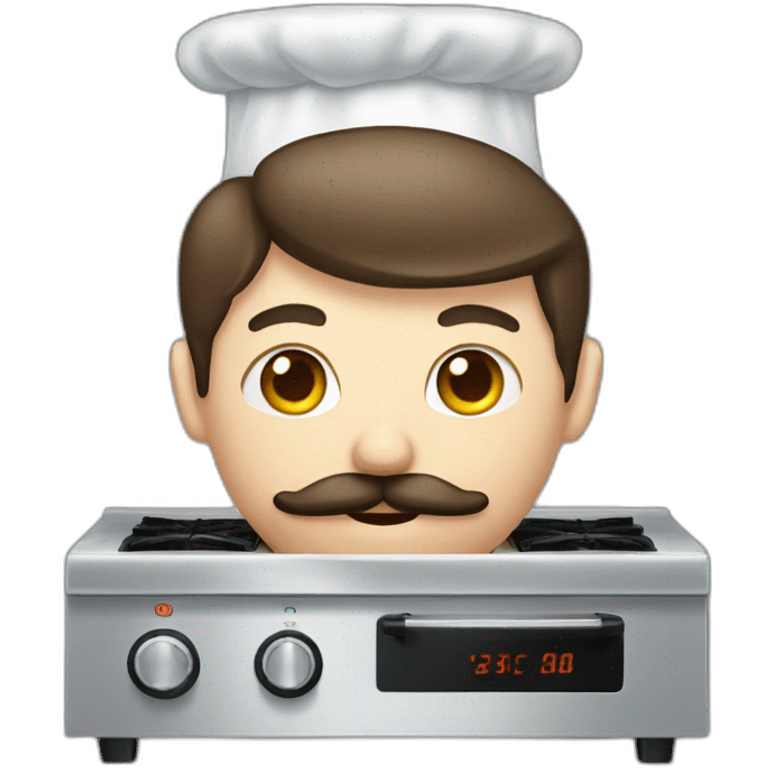 Cooker with moustaches and beard  emoji