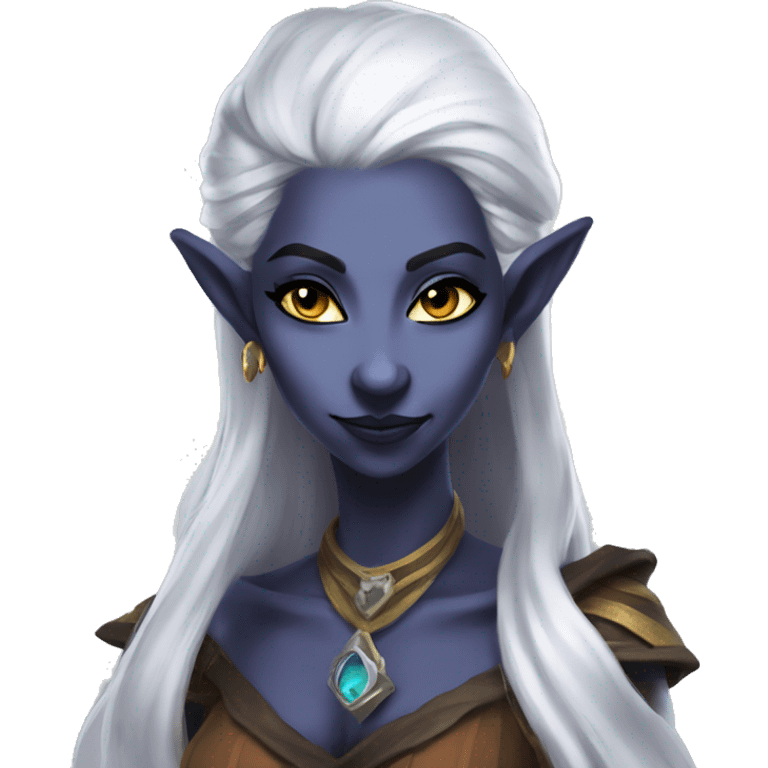 Drow sorceress dnd smirk look emoji