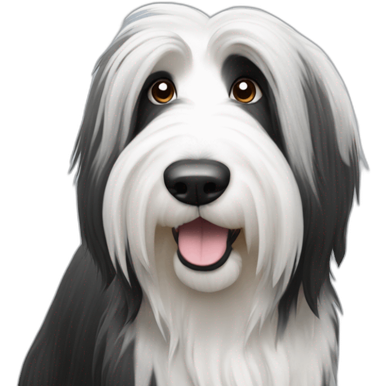 Bearded collie black and withe emoji