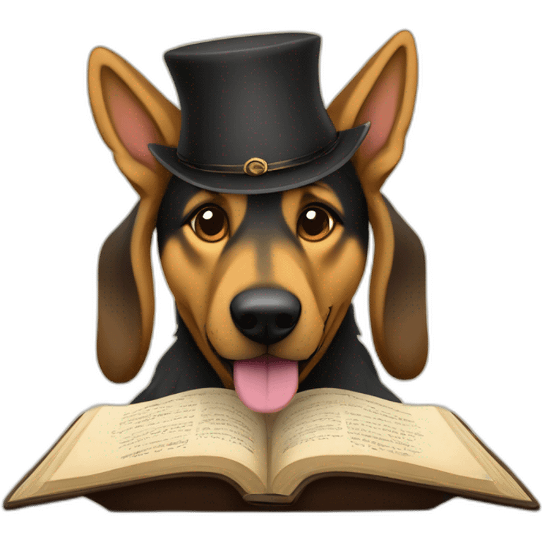 Rabbi German Shepherd Dog studying torah emoji