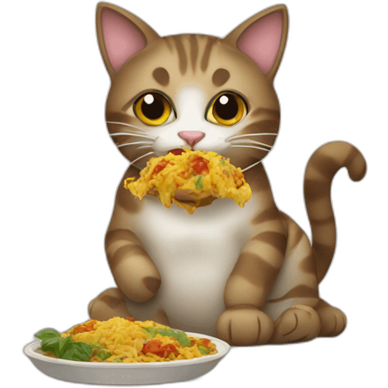 cat eating sri lankan food emoji