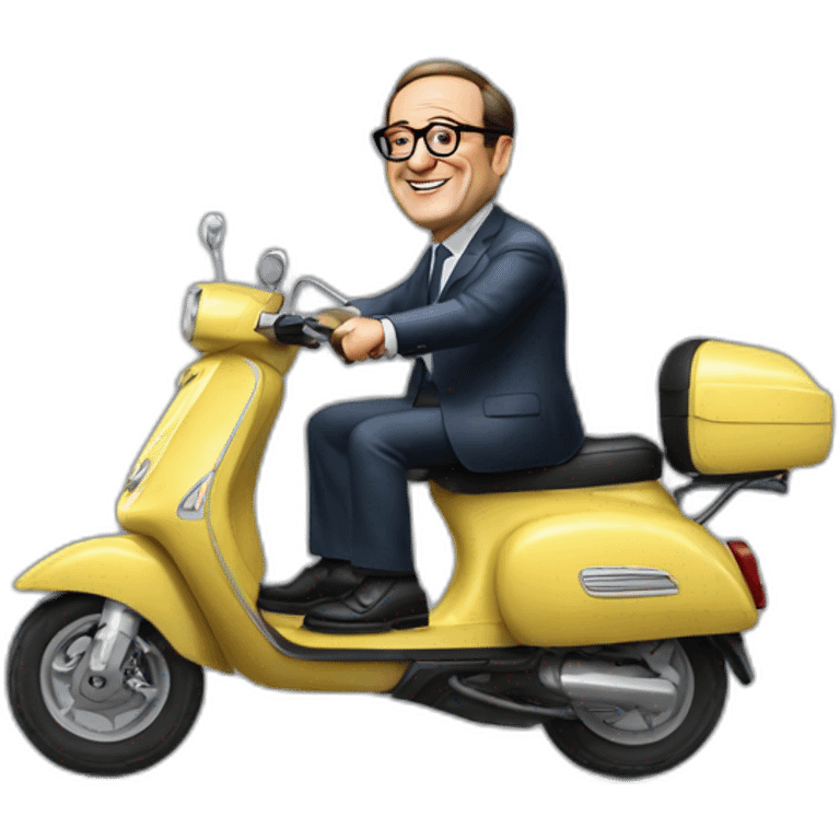 Francois Hollande sur son scooter emoji