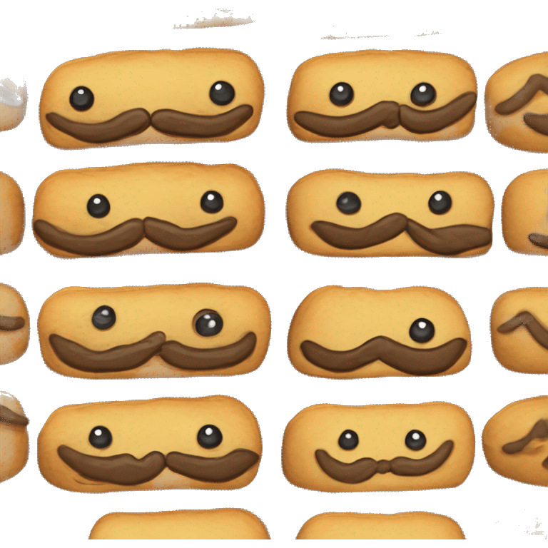 mexicano concha pan dulce con bigote negro ojos cajes emoji