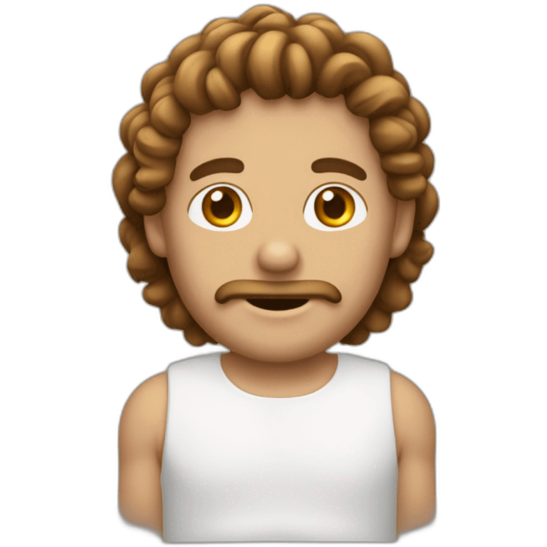 Hombre blanco con pelo rizado marrón  emoji