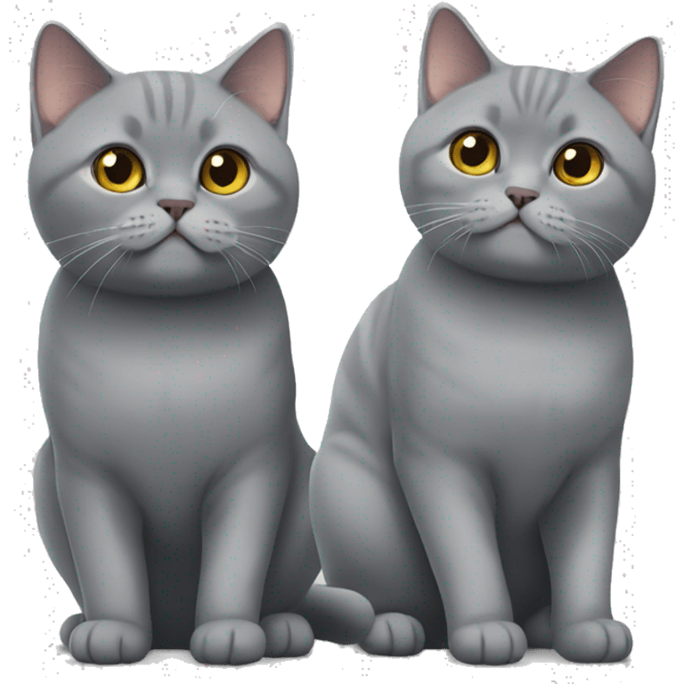 Two grey Cats british shorthair emoji