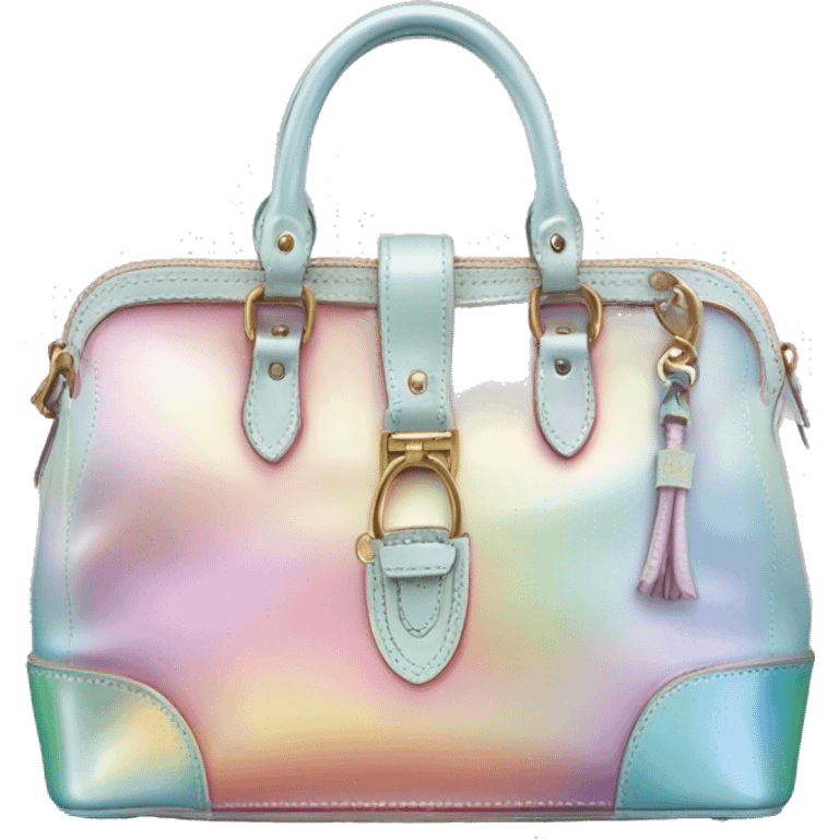 Realistic iridescent pastel Dooney and Bourke satchel hand bag. emoji