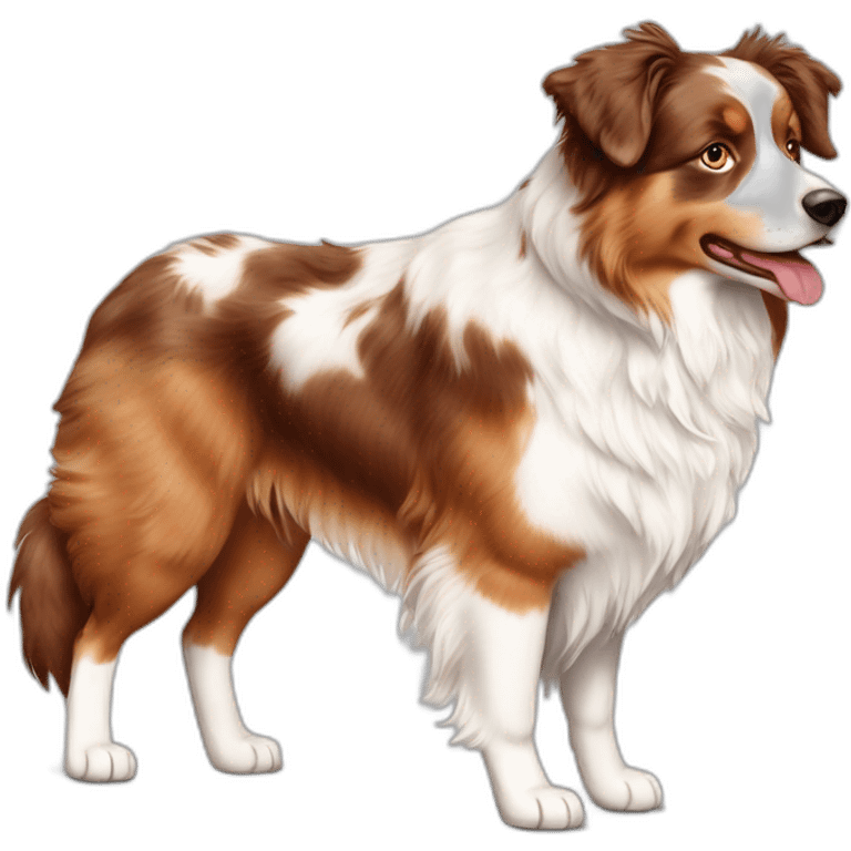 Australian Shepherd Red merle with fire and White  emoji