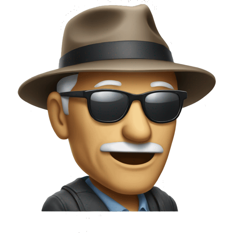 old man with fedora hat and sunglasses emoji