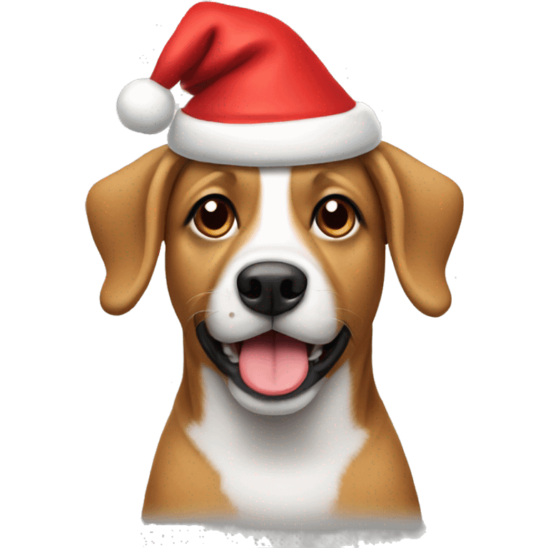 dog wearing santa hat emoji