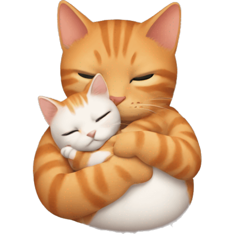 ginger cat in mother's arms emoji