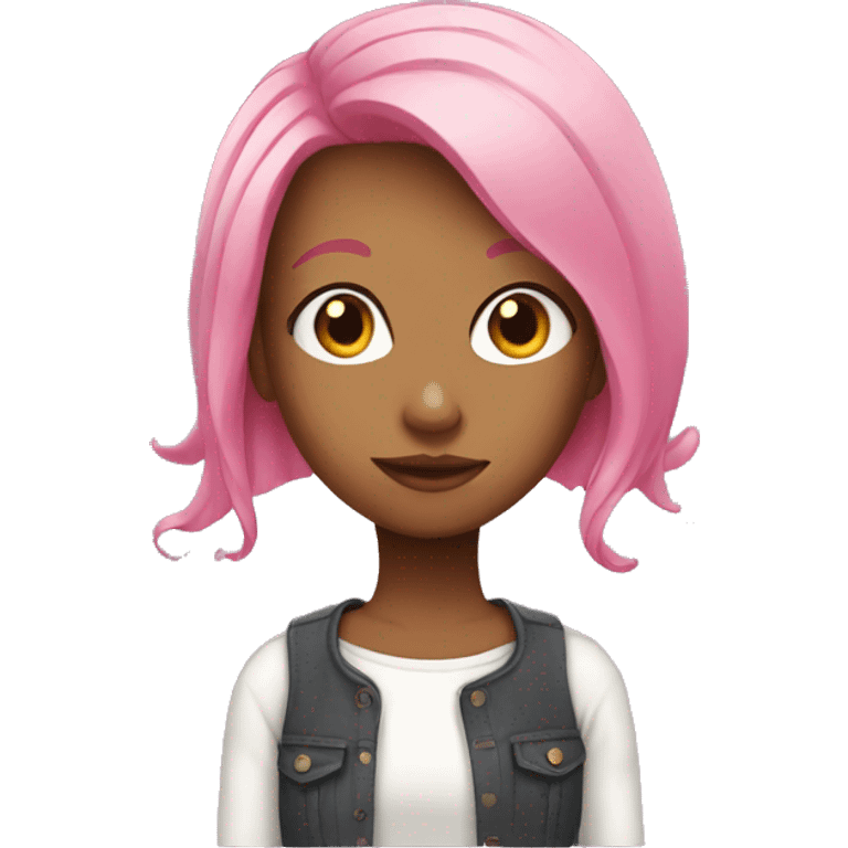 Girl with pink hair emoji