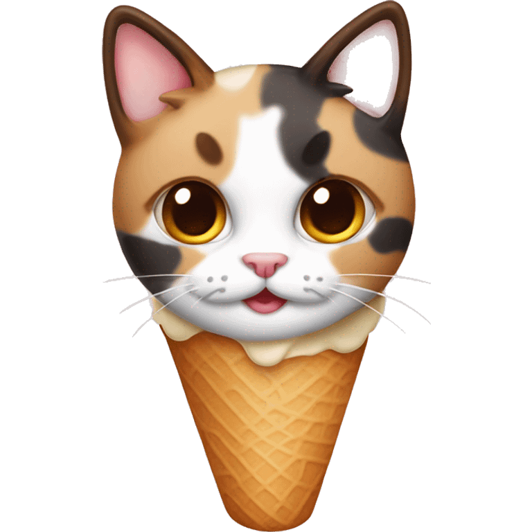 Icecream with calico cat emoji