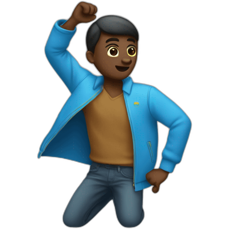 un homme qui fait un dab emoji