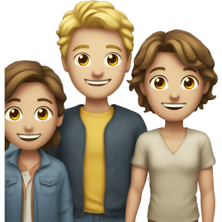 Four foreigners together happy emoji