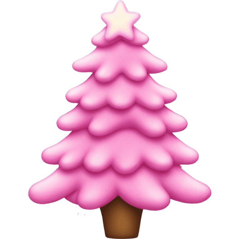 Cutie pink Christmas tree emoji