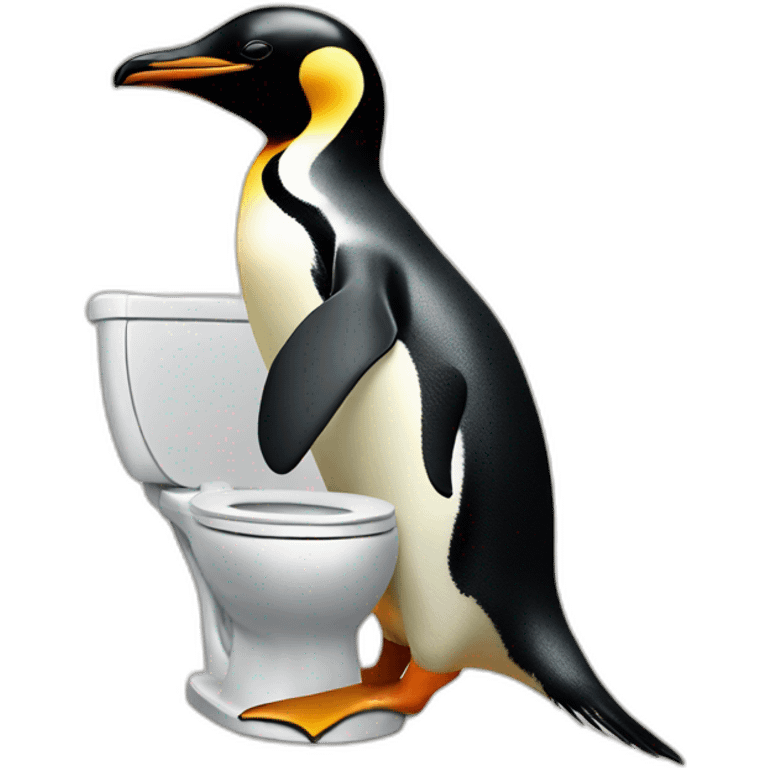 penguins sitting on a toilet emoji