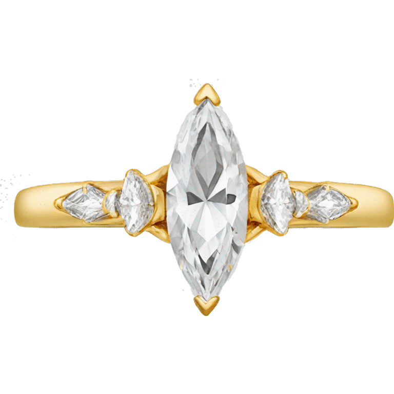 marquise diamond ring with gold band emoji