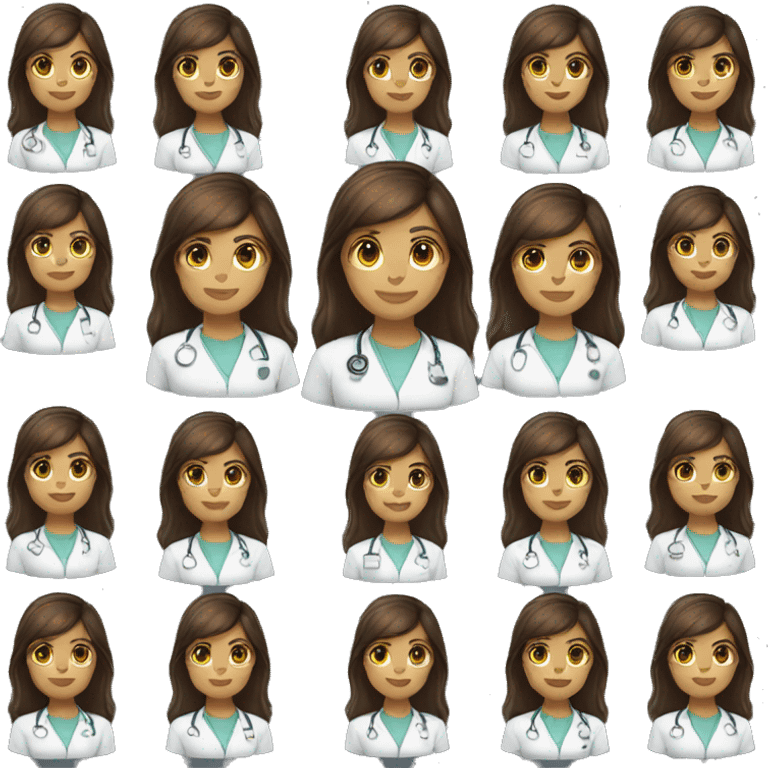 brunette nurse long hair emoji